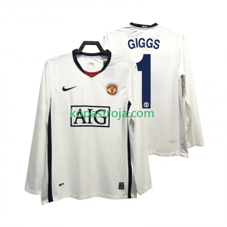 Billiga Fotbollströjor Manchester United GIGGS 11 Premier League 2008 2009 Retro Borta tröja Långärmad